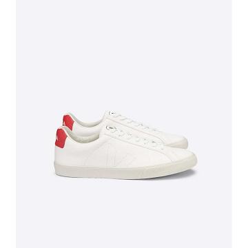 White/Red Men's Veja ESPLAR CHROMEFREE Sneakers | AU 307KOR